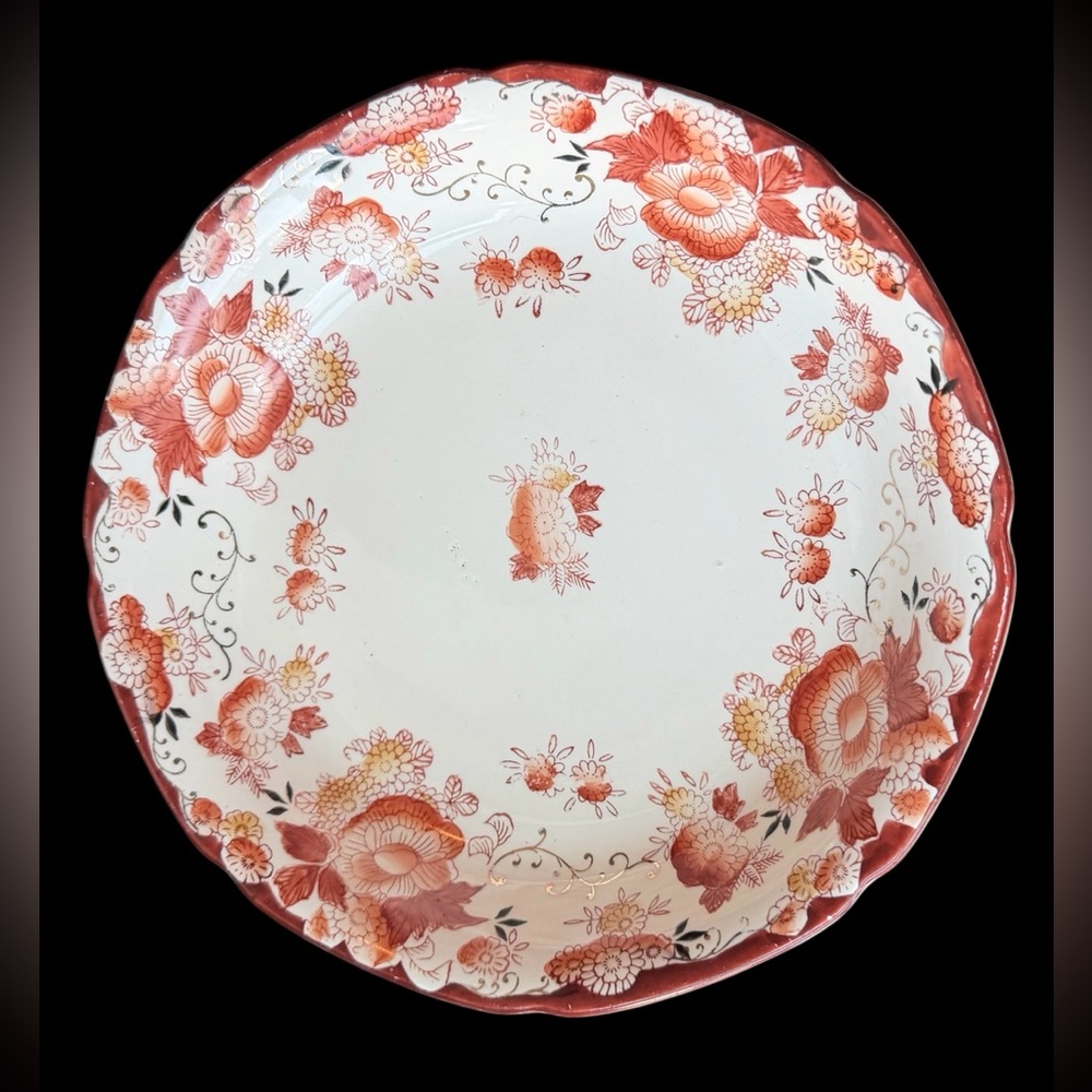 Antique 1920’s Japanese “Flaming Lotus” Porcelain Bowl by Moriyama Mori-Machi